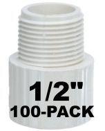 100-Pack 1/2 in. Schedule 40 PVC Male Adapter NSF Pipe Fitting SCH40 ASTM D2466 NPT x Slip