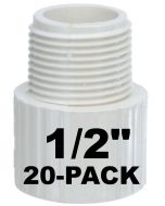 20-Pack 1/2 in. Schedule 40 PVC Male Adapter NSF Pipe Fitting SCH40 ASTM D2466 NPT x Slip