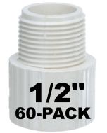60-Pack 1/2 in. Schedule 40 PVC Male Adapter NSF Pipe Fitting SCH40 ASTM D2466 NPT x Slip