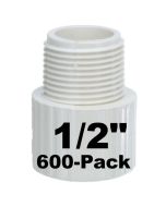600pcs/Box 1/2 in. Schedule 40 PVC Male Adapter NSF Pipe Fitting SCH40 ASTM D2466 NPT x Slip