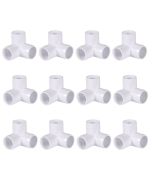12-Pack 1/2 in 3-Way SCH40 PVC Elbow Fittings ANSI ASTM Furniture Grade Connectors