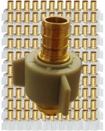 100-Pack 1/2" Pex X 1/2" Female NPT Swivel Adapter Brass Barb Crimp Brass Fittings, ASTM F1807