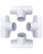 4-Pack 1/2" Tee PVC Furniture-Grade Fittings ASTM SCH40