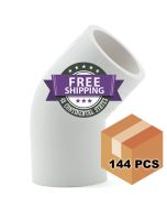 144PC/BOX 1-1/2" 45-Degree SCH-40 PVC Fittings, Plumbing Grade NSF-PW UPC ASTM ANSI D2466 1.5"