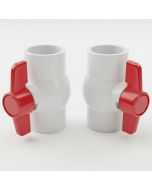 2-Pack 1-1/2 in. Schedule 40 PVC Compact Ball Shut-off Valve, Socket Pipe Fitting
