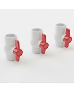 3-Pack 1-1/2 in. Schedule 40 PVC Compact Ball Shut-off Valve, Socket Pipe Fitting