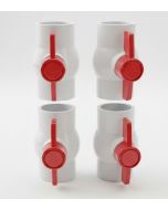 4-Pack 1-1/2 in. SCH-40 PVC Compact Ball Shut-off Valves, Socket-Type Fitting