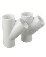 1-1/2 in. SCH-40 PVC Skew Tees Y-Fittings 3-Way 45-Degree Lateral Tees Pipe Socket NSF ASTM D2466 2-Pack