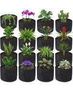 16-Pack 247Garden 2-Gallon Basic Black Fabric Pots/Grow Bags 200GSM No Handles 7.5H x 8.5D Free Shipping USA