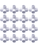 16-Pack 1/2 in. 4-Way SCH40 PVC Elbow Fittings ASTM Furniture-Grade Pipe Connectors