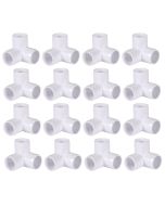 16-Pack 1/2 in. 3-Way PVC Elbow/90-Degree Corner Fittings ASTM SCH40 Furniture-Grade Connectors