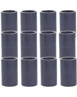 12-Pack 1 in. Schedule-80 PVC Couplings Slip/Straight/Socket Fittings NSF ASTM D2467