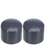 2-Pack 1.5 in. Schedule-80 PVC End Caps Slip/Socket Pipe Fittings NSF ASTM D2467 SCH80