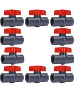 10-Pack 1/2 in. Heavy-Duty PVC Compact Ball Shut-off Valves Socket-Type for SCH40/SCH80 Pipe Fitting