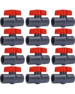 12-Pack 1/2 in. Heavy-Duty PVC Compact Ball Shut-off Valves Socket-Type for SCH40/SCH80 Pipe Fitting