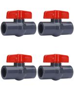 4-Pack 1/2 in. Heavy-Duty PVC Compact Ball Shut-off Valves Socket-Type for SCH40/SCH80 Pipe Fitting