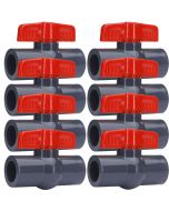 8-Pack 3/4 in. Heavy-Duty PVC Compact Ball Shut-off Valves Socket-Type for SCH40/SCH80 Pipe Fitting