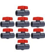 8-Pack 1/2 in. Heavy-Duty PVC Compact Ball Shut-off Valves Socket-Type for SCH40/SCH80 Pipe Fitting