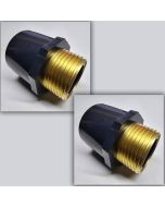 2-Pack 1 in. SCH-80 PVC Male Adapters w/Brass MTP Threaded-Fitting 1" PVC-Brass Connector ASTM D2467/D2464 NPT