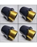 4-Pack 1 in. SCH-80 PVC Male Adapters w/Brass MTP Threaded-Fittings 1" PVC-Brass Connectors ASTM D2467/D2464 NPT