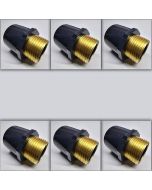6-Pack 1 in. SCH-80 PVC Male Adapters w/Brass MTP Threaded-Fittings 1" PVC-Brass Connectors ASTM D2467/D2464 NPT