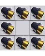 8-Pack 1 in. SCH-80 PVC Male Adapters w/Brass MTP Threaded-Fittings 1" PVC-Brass Connectors ASTM D2467/D2464 NPT