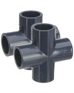 2-Pack 1 in. Schedule 80 PVC Cross 4-Way Straight Pipe Fittings Slip/Socket NSF ASTM D2467