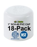 18-Pack 1" SCH-40 PVC End Caps Plumbing Grade Fittings NSF-PW UPC ASTM ANSI D2466