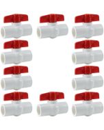 10-Pack 1/2 in. PVC Compact Ball Shut-off Valves Schedule-40 Pipe Fittings Slip/Socket