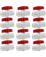 12-Pack 1/2 in. PVC Compact Ball Shut-off Valves Schedule-40 Pipe Fittings Slip/Socket