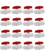 16-Pack 1/2 in. PVC Compact Ball Shut-off Valves Schedule-40 Pipe Fittings Slip/Socket