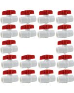 18-Pack 1/2 in. PVC Compact Ball Shut-off Valves Schedule-40 Pipe Fittings Slip/Socket