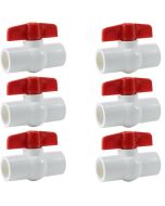 6-Pack 1/2 in. PVC Compact Ball Shut-off Valves Schedule-40 Pipe Fittings Slip/Socket