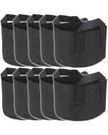 247Garden 1-Gallon Short and Wide Planters' Grow Bags w/Handles (Black 5H x 8D) 10-Pack