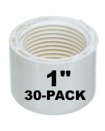 30-Pk 1 in. SCH-40 Female-Threaded NPT Caps PVC Pipe Fittings NSF ASTM D2466