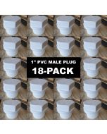 18-Pack 1 in. Schedule 40 PVC Male Threaded Plug/MNPT End Cap Pipe Fitting NSF SCH40 ASTM D2466 1"