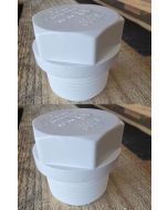 2-Pack 1 in. Schedule 40 PVC Male Threaded Plug/MNPT End Cap Pipe Fitting NSF SCH40 ASTM D2466 1"