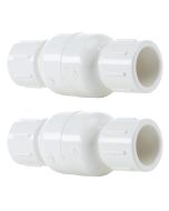 2-Pack 1-1/4 in. Schedule 40 PVC In-Line Spring Check Valves, Socket