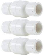 3-Pk 1 in. Schedule 40 PVC In-Line Spring Check Valves Slip/Socket