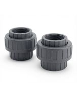 2-Pack 2" Schedule 80 PVC Union Fittings Socket x Thread F1970 ASTM D2467/F1970