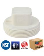 200-PK 3 in. Schedule-40 DWV PVC MIPT Cleanout Plug Fitting for Drain, Waste and Vent ASTM D2655 NSF