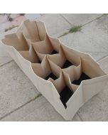 247Garden 2X4' 8X Cubical Frame Grow Bed PVC-Ready w/Dividing Walls (400GSM Tan Color Grow Bag Only, No PVC Fittings, No Poles)