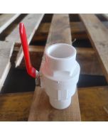 40-PC/BOX 1-1/4 in. Two-Piece SCH40 PVC Chroming Ball Shut-Off Valves w/ Stainless Steel Handle ASTM D2466 Fittings