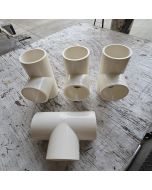 4-Pk 1-1/2 in. Schedule 40 PVC Tee 3-Way Pipe Fitting NSF SCH40 ASTM D2466 1.5"