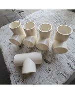 5-Pk 1-1/2 in. Schedule 40 PVC Tee 3-Way Pipe Fitting NSF SCH40 ASTM D2466 1.5"