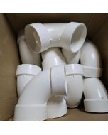 16PC/BOX 4 in. Super Heavy-Duty Schedule-40 DWV 90° Elbow Hub 1/4 Bend Drain Waste Vent PVC Fitting ASTM D2665 NSF ENGINEERING-GRADE