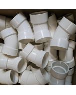 45PC/BOX 3 in. Super Heavy-Duty Schedule-40 DWV 45° Elbow Hub Drain Waste Vent PVC Fitting ASTM D2665 NSF ENGINEERING-GRADE