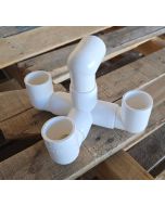 3/4" PVC SCH-40 3-Port Closed Manifold w/ 4X 360° Adjustable Direction - Expert Modular Version