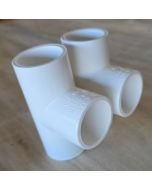2-Pack 1 in. SCH-40 PVC Tee 3-Way Plumbing-Grade Pipe Fitting NSF ASTM D2466 1"