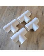 4-Pack 1 in. SCH-40 PVC Tee 3-Way Plumbing-Grade Pipe Fitting NSF ASTM D2466 1"
